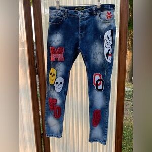 XWay Sernes Clown Car Men’s Skinny Jeans W36 Mod 6086 Patches Frayed Graffiti 29